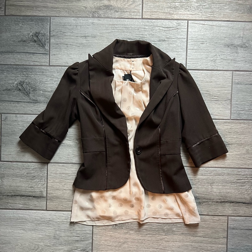 G by Guess Blazer paired with sleeveless flutter top - Size S